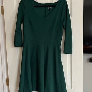 GAP Women's Deep Green Long Sleeve Dress Size 4